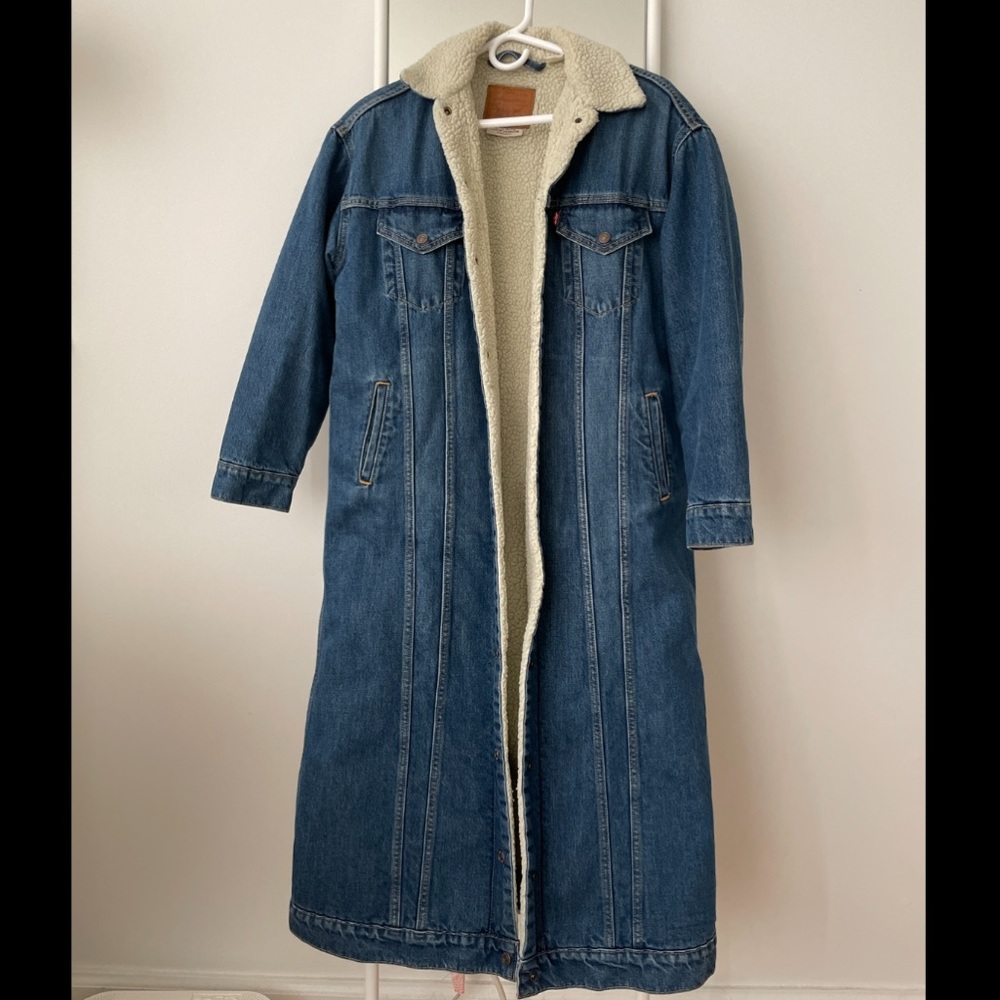 Levi’s Sherpa lined duster coat, size XS